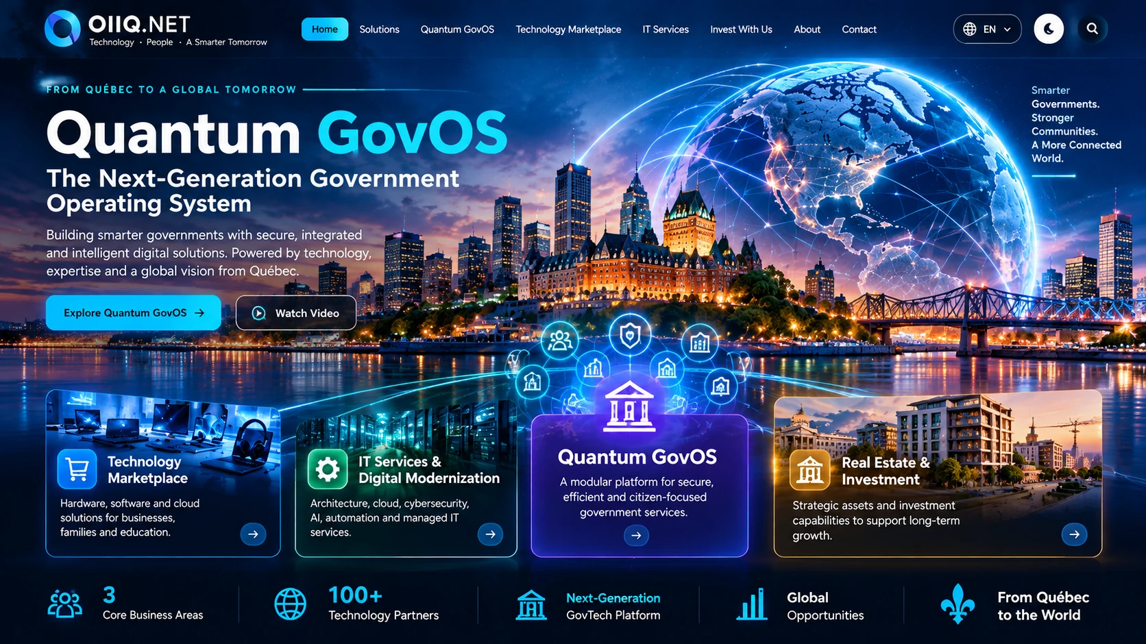 Quantum GovOS — Québec, Montréal and connected digital world