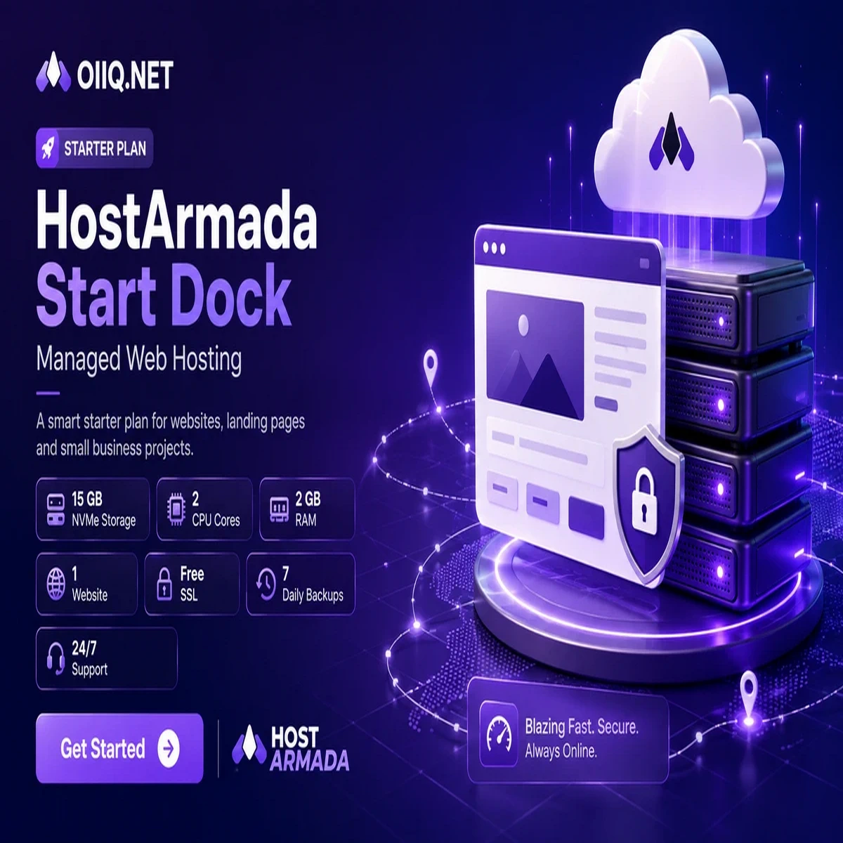 HostArmada Start Dock Managed Web Hosting – 36-Month Initial Term