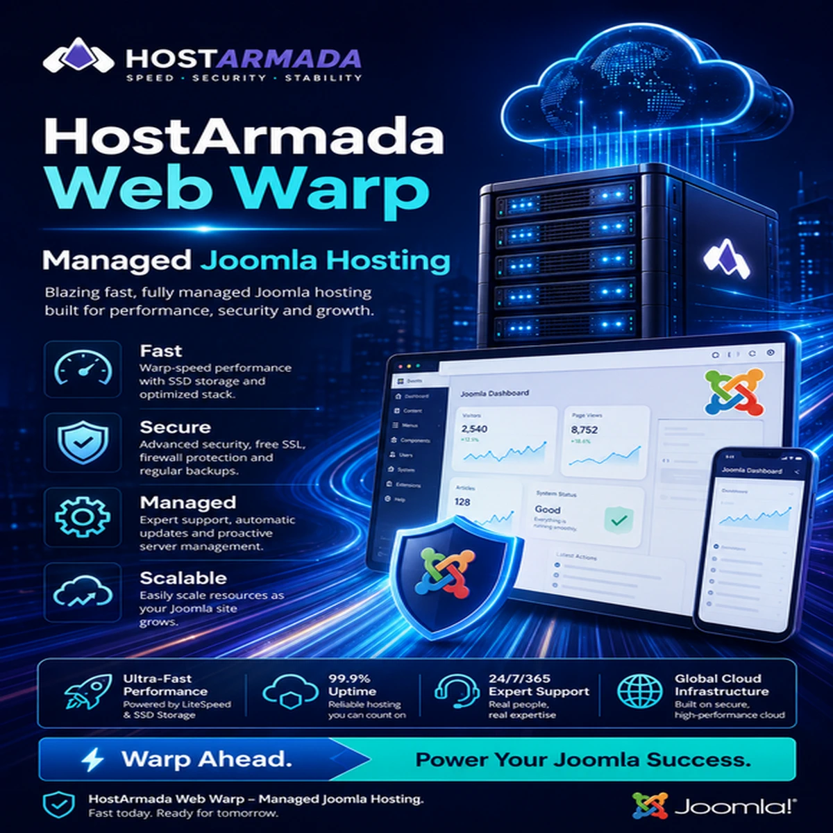 HostArmada Web Warp Managed Joomla Hosting – 36-Month Initial Term