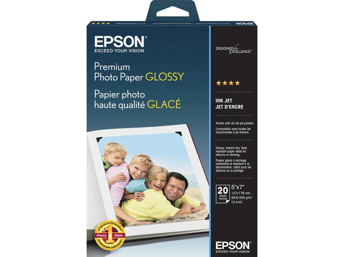 Epson Premium Glossy Photo Paper – 5" x 7", 20 Sheets – S041464